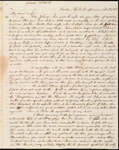 Letter from William Lloyd Garrison, Boston, [Mass.], to Helen Eliza Garrison, Sabbath afternoon, Sept. 23, 1838