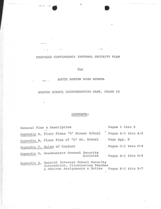 Proposed Internal Security Plan South Boston High School