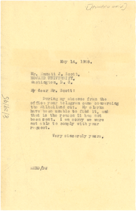 Letter from W. E. B. Du Bois to Emmett J. Scott