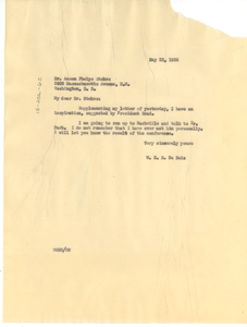 Letter from W. E. B. Du Bois to Anson Phelps Stokes