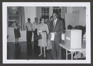 Mr. and Mrs. T.M. Shadowens at Ballot Box