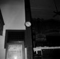 Clock and pipe organ inside 16th Street Baptist Church in Birmingham, Alabama, after the building was bombed.