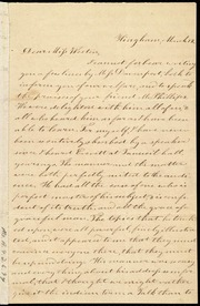 Letter to] Dear Miss Weston [manuscript