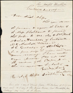 Letter from Joseph Hurlburt, Curtisville, to Amos Augustus Phelps, June 5. 1839