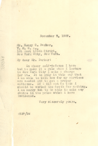 Letter from W. E. B. Du Bois to Young Men's Christian Association of the City of New York