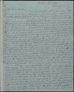 Letter from Anne Warren Weston, Boston, to Deborah Weston, Nov. 19, 1836, Saturday evening