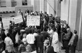 Demonstrators at a voter registration rally outside the Jefferson County courthouse in Birmingham, Alabama.