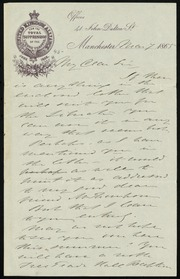 Letter to] My Dear Sir [manuscript