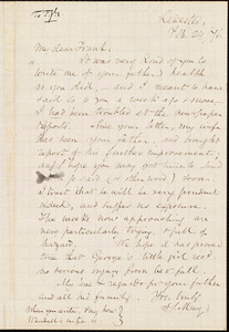 Letter from Samuel May, Jr., Leicester, [Mass.], to Francis Jackson Garrison, Feb[ruary] 24 / [18]76