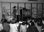 Hanna-Barbera Smurfs video playing for special needs children, Los Angeles, 1985