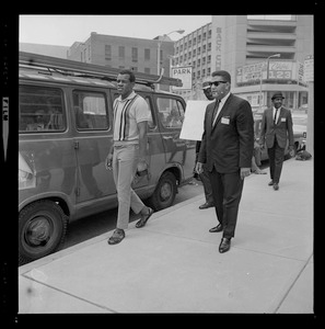 Philadelphia NAACP members picketing outside the 58th annual Boston convention