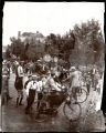 People gathered around the Bicycle Corps