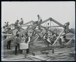 [Roof construction by students at Tuskegee Institute, ca. 1902]