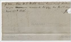 Receipt for payment from John Cocke to W. T. Webb, November 27, 1850