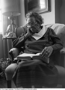 Photograph of Mable Chandler reading a book #2