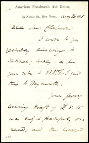 Letter to] Dear Mrs. Chapman [manuscript