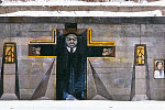 MLK Jr. Mural under the viaduct, South Side Chicago, 1980 by B. Walker