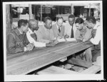 Sabine Farms homesteaders sign contract for medical care with Dr. A.O. Lee, Negro physician of Marshall, Texas. Sabine Farms near Marshall