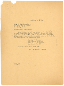 Letter from W. E. B. Du Bois to Mrs. E. R. Alexander