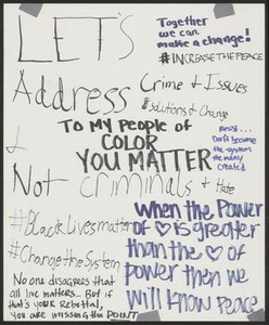 White "To My People of Color, You Matter" poster