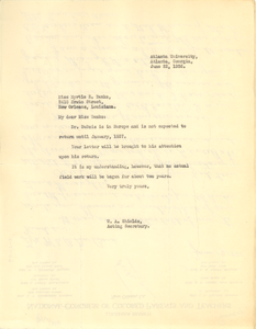 Letter from W. A. Shields to Myrtle R. Banks