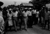 Juanita Abernathy, Ralph Abernathy, Coretta Scott King, Martin Luther King, Jr., James Meredith, Stokely Carmichael, Floyd McKissick, and others, participating in the "March Against Fear" through Mississippi.