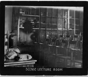 Photograph of the Science Lecture Room in the Knowles Industrial Building at Atlanta University, Atlanta, Georgia, circa 1900