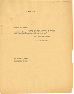 Letter from W. E. B. Du Bois to United States Department of State