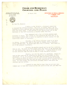 Letter from W. E. B. Du Bois to George Padmore