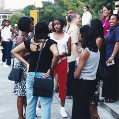 Thumbnail for Female students at academic/support resource fair during 2000 MCOR