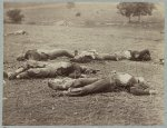 Battlefield of Gettysburg. Bodies of dead Federal soldiers on the field of the first day's battle