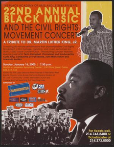 Flyer: 22nd Annual Black Music and the Civil Rights Movement Concert