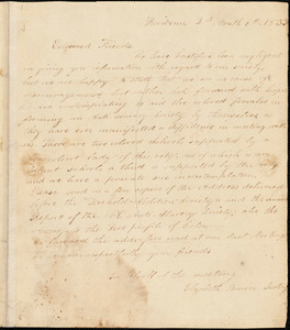 Letter from Elizabeth Brewer, Providence, [Rhode Island], to William Lloyd Garrison and Isaac Knapp, 1833 [February] 6th