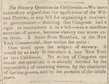 Thumbnail for "The Slavery Question in California."