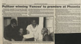 Thumbnail for Pulitzer winning 'Fences' to premiere at Phoenix