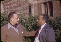 Bontemps, Arna, with Horace R. (Horace Roscoe) Cayton at Fisk University, Nashville, Tennessee