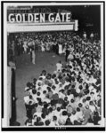 [General view of the crowds unable to gain admittance to see Paul Robeson, at the Golden Gate Hall, 142nd Street and Lenox Avenue, New York City]