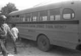 School bus in Philadelphia, Mississippi, during the "March Against Fear" begun by James Meredith.