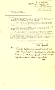 Letter from J. B. Dopwell to W. E. B. Du Bois