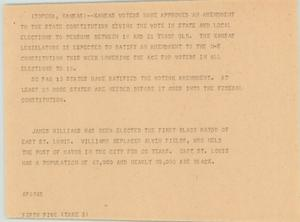 News Script: Kansas voting, Black mayor