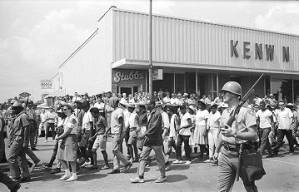 Marchers in Jackson, Mississippi, near the end of the March Against Fear begun by James Meredith.