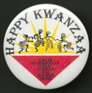 Pinback button celebrating Kwanzaa