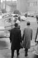 Police officers arresting civil rights demonstrators during a protest march in downtown Birmingham, Alabama.