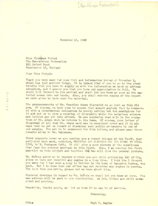 Letter from Hugh H. Smythe to Pan African Federation