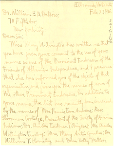 Letter from Joseph F. Gould to W. E. B. Du Bois