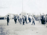 Boys on Playground with Blessed Sacrament Sister, Sacred Heart of Jesus School, Lake Charles, Louisiana, Undated