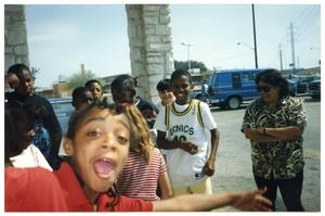 Giddy Children Outdoors with Woman