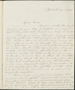 Letter from Julia A. Tappan, N[ew]. York, to Anne Warren Weston, [1838] April 20