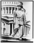 Thumbnail for [Elmer W. Henderson, full-length portrait, facing left, descending stairs of the U.S. Capitol]