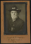 Thumbnail for [Benjamin A. Robinson, Civil War veteran, with Grand Army of the Republic insignia on his hat and medals on his jacket]